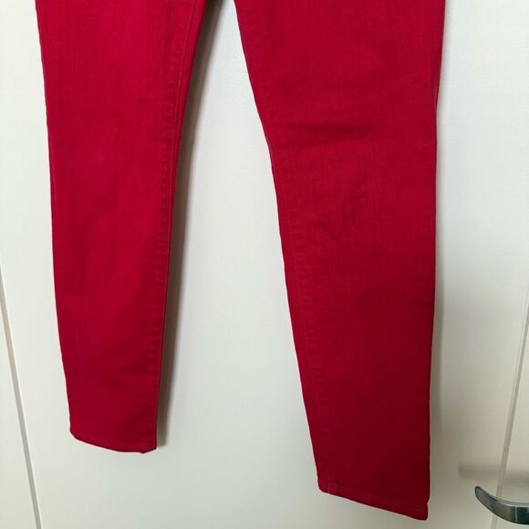 J Crew 10" High Rise Toothpick Skinny Jeans Womens Sz 28 Red Festival Edgy - Picture 3 of 13